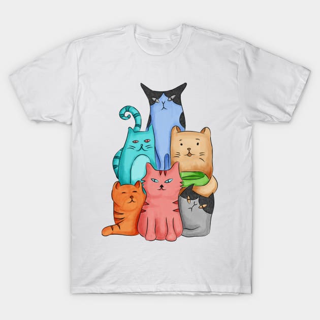 Cat lover doodle T-Shirt by Studiocapsule